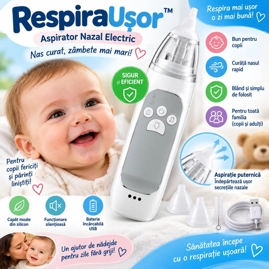 Aspirator Nazal RespiraUșor – Curăță Nasul Rapid, Fără Chin